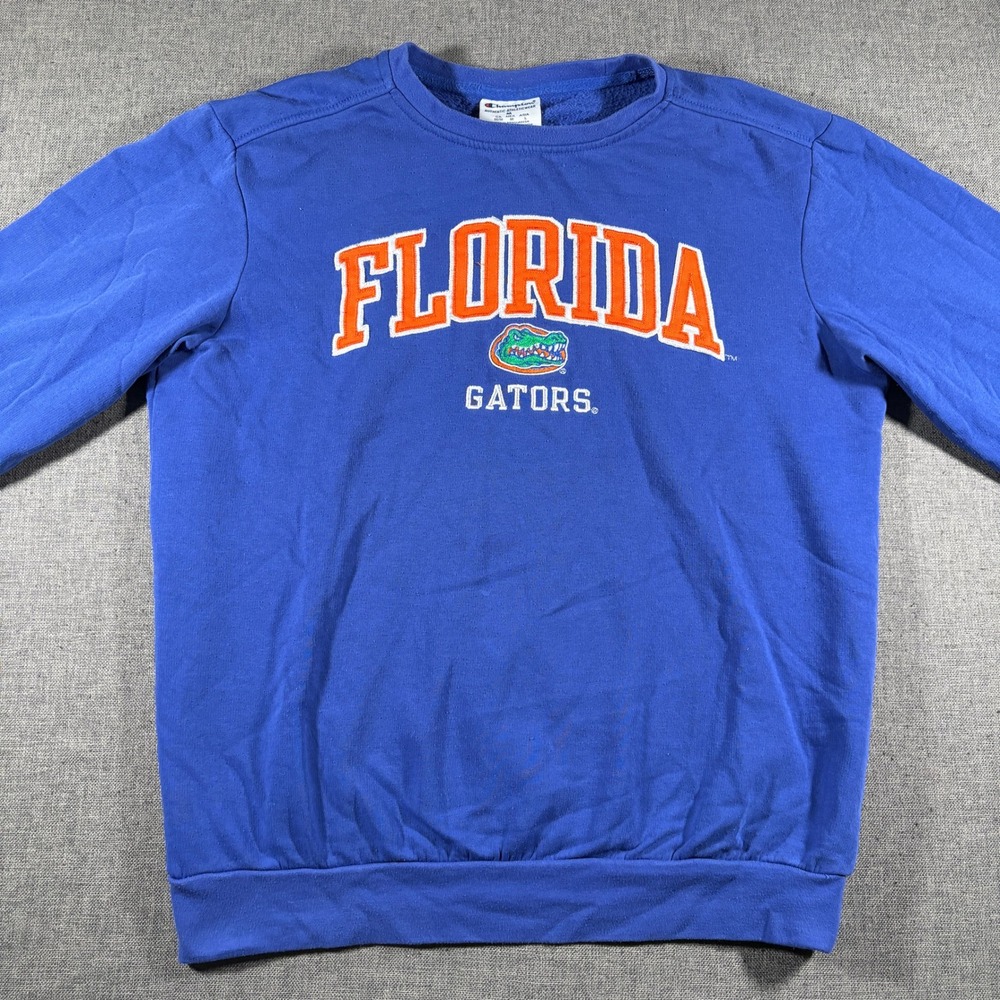 Champion Sweatshirt Men Medium Blue Florida Gators Crewneck Fleece Pullover